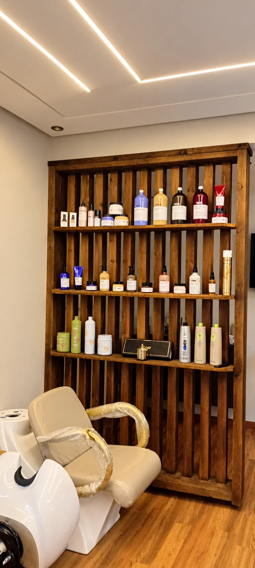Bac à shampoing et soins capillaires professionnels