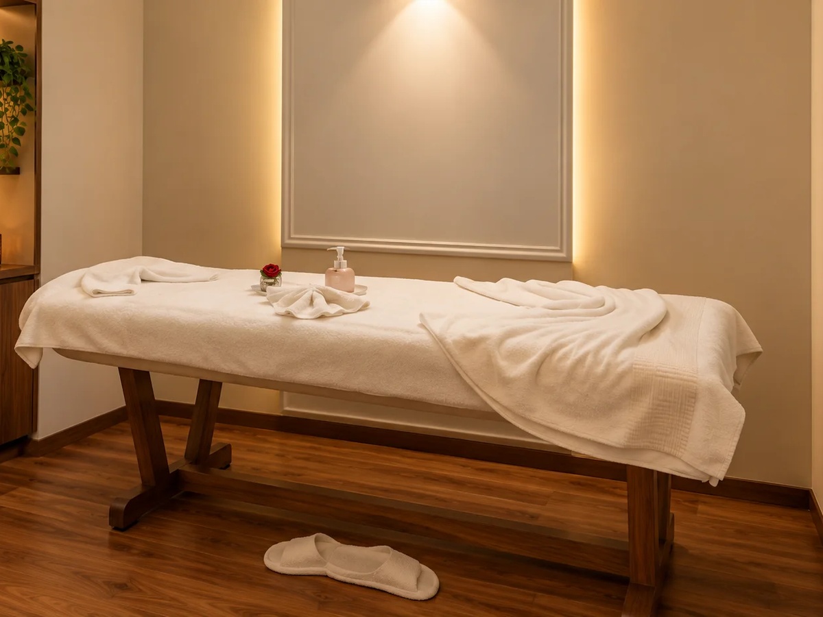 Cabine de Massages et Huiles Précieuses