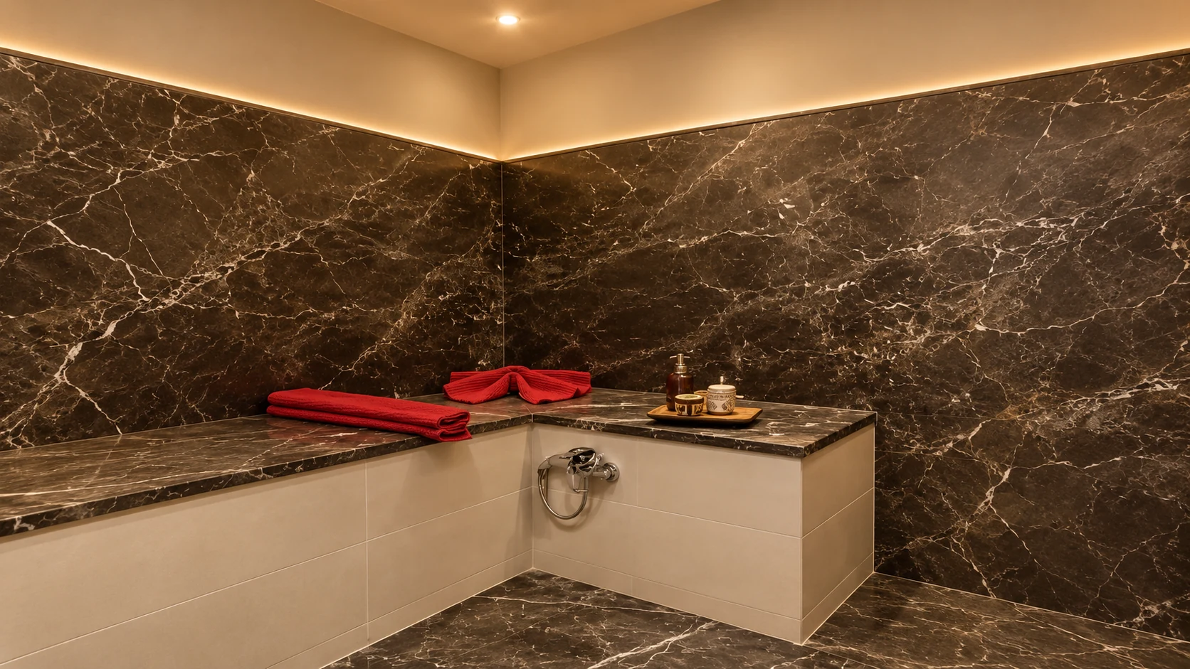 Hammam Marbre Noir et Rituels Sensoriels